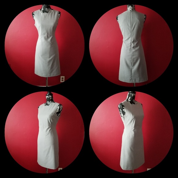 GRAY PIN STRIPE BANANA REPUBLIC DRESS - Picture 3 of 4